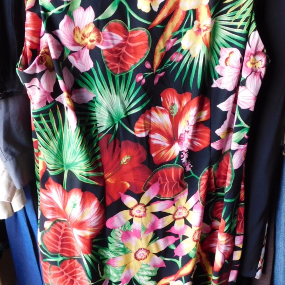 Sleeveless Dress Summer Vacation Tropical flower Dress Size 14